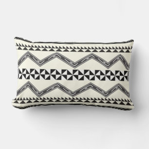 Aztec Geometric Gray Abstraktes Muster Lendenkissen