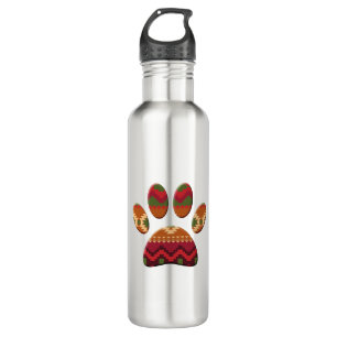 Aztec geometrisches Muster Art Dog Print Edelstahlflasche