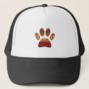 Aztec geometrisches Muster Art Dog Print Truckerkappe
