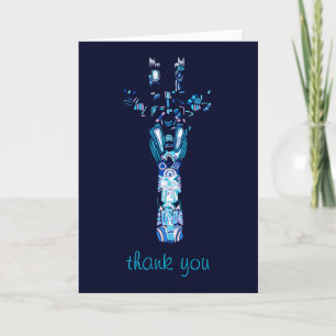 Aztec Giraffe Shades of Blue Vielen Dank Karte