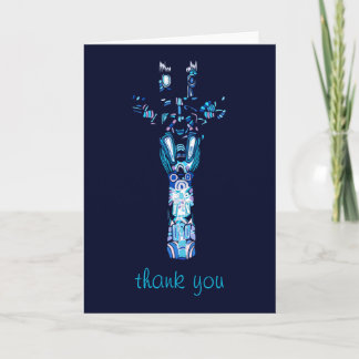 Aztec Giraffe Shades of Blue Vielen Dank Karte