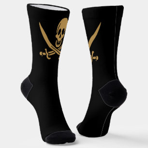 Aztec Gold Schädel & Cutlass Pirat Calico Jack Socken
