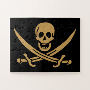 Aztec Gold Skull & Cutlass Pirate Calico Jack