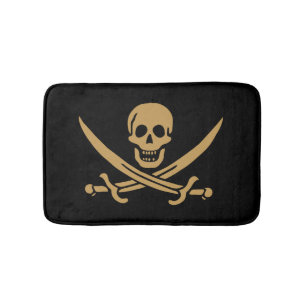 Aztec Gold Skull & Cutlass Pirate Calico Jack Badematte