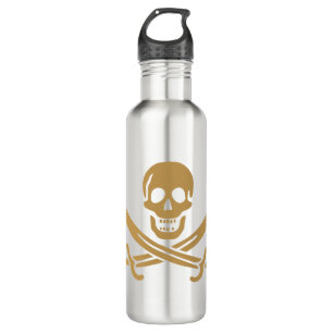 Aztec Gold Skull & Cutlass Pirate Calico Jack Edelstahlflasche