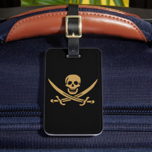 Aztec Gold Skull & Cutlass Pirate Calico Jack Gepäckanhänger