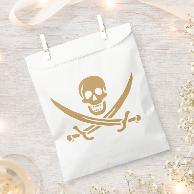 Aztec Gold Skull & Cutlass Pirate Calico Jack Geschenktütchen (Ausgeschnitten)