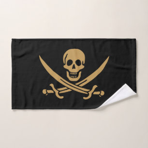 Aztec Gold Skull & Cutlass Pirate Calico Jack Handtuch