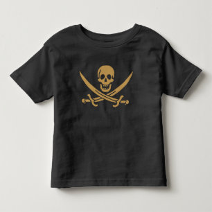 Aztec Gold Skull & Cutlass Pirate Calico Jack Kleinkind T-shirt