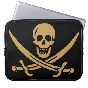 Aztec Gold Skull & Cutlass Pirate Calico Jack Laptopschutzhülle