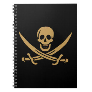 Aztec Gold Skull & Cutlass Pirate Calico Jack Notizblock