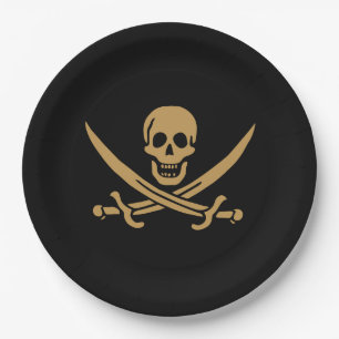 Aztec Gold Skull & Cutlass Pirate Calico Jack Pappteller