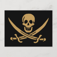 Aztec Gold Skull & Cutlass Pirate Calico Jack