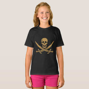 Aztec Gold Skull & Cutlass Pirate Calico Jack T-Shirt