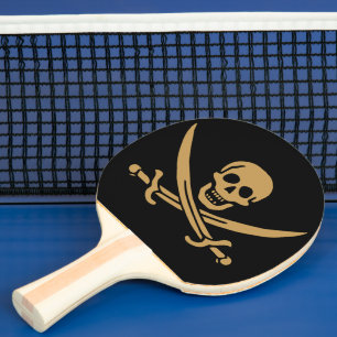 Aztec Gold Skull & Cutlass Pirate Calico Jack Tischtennis Schläger