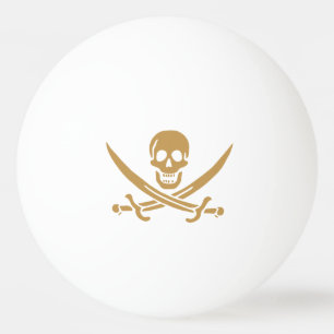 Aztec Gold Skull & Cutlass Pirate Calico Jack Tischtennisball