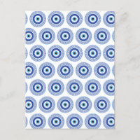 Aztec Griechisch Key Evil Eye Muster Blau
