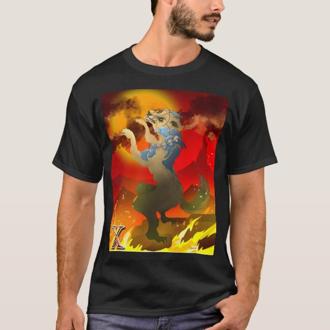 Aztec Hund des Toten Designs T-Shirt (Vorderseite)