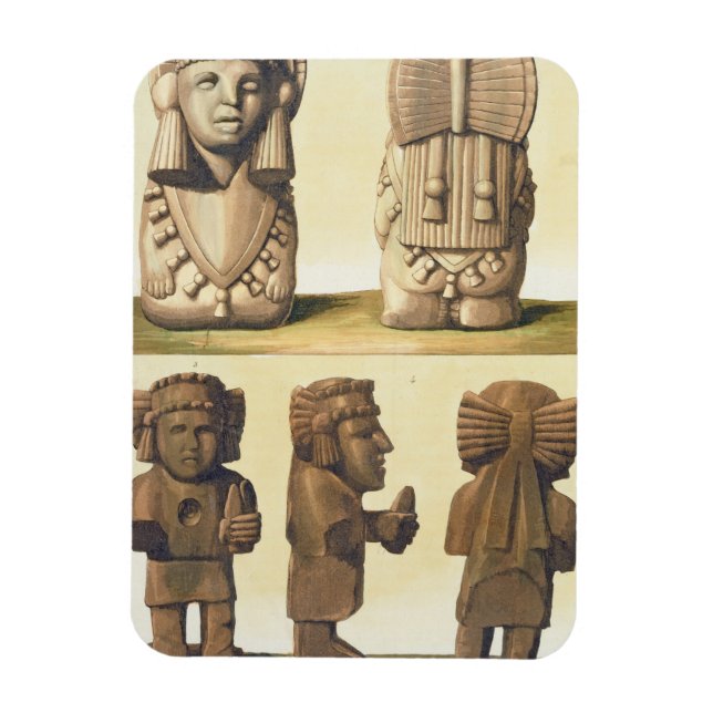 Aztec Idols, Mexiko (Farblithographie) Magnet (Vertikal)