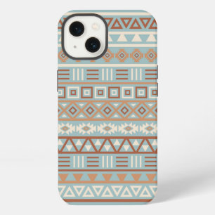 Aztec Influenza Pattern Blaue Creme Terracottas iPhone Hülle