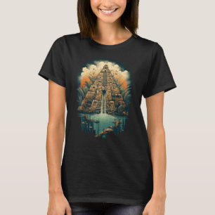 Aztec Inka Maya Mystic Jungle Tempel Pyramid Graph T-Shirt
