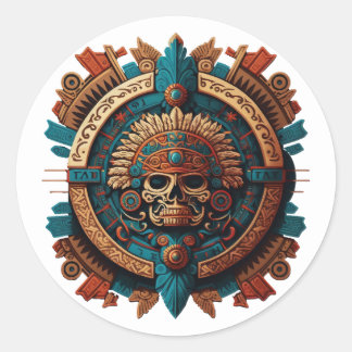Aztec, Inka und Maya-Antike Runder Aufkleber
