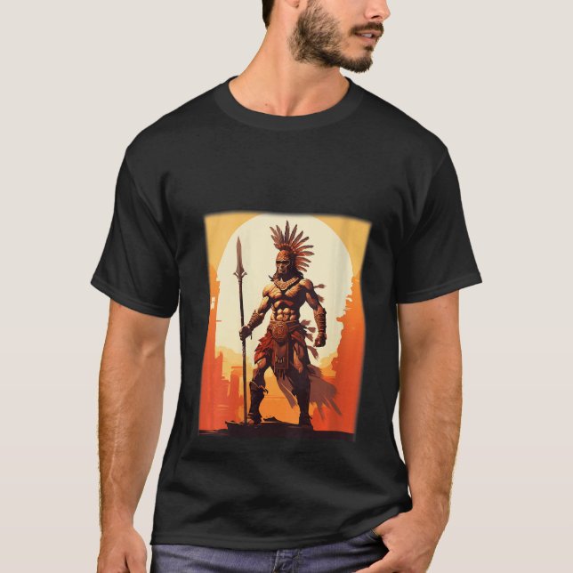 Aztec Jaguar Warrior Native Mexican Mythology Men T-Shirt (Vorderseite)
