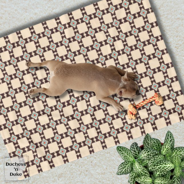 Aztec-Kreuz-Muster Boho Südwest-Design Haustier  Fleecedecke (Aztec Cross Pattern Boho Southwest Design Pet Fleece Blanket)