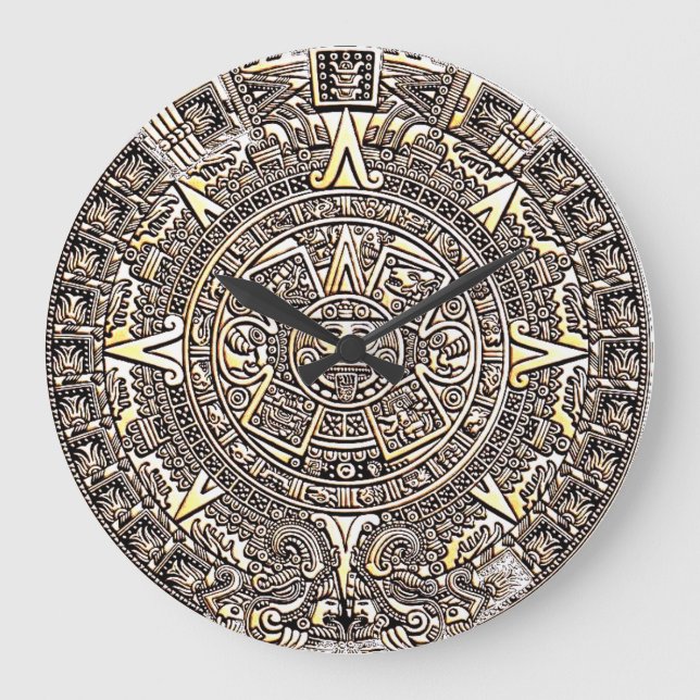 Aztec (Large) Wall Clock Große Wanduhr (Vorderseite)