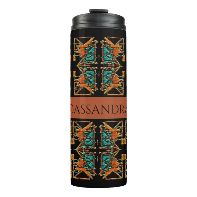 Aztec Mandala Personalisiert Thermosbecher (Vorderseite)