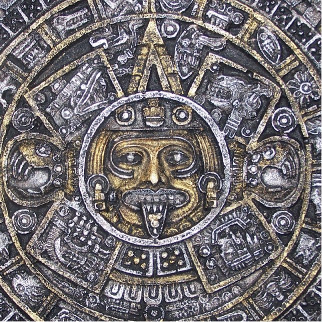 AZTEC/MAYAN KALENDER FREISTEHENDE FOTOSKULPTUR  (Vorne)