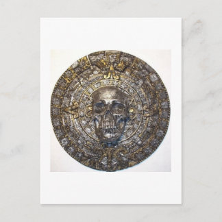 Aztec/Mayan Skull Warrior Kalender Postkarte