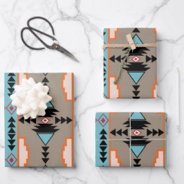 Aztec Mexican Geometric Pattern Geschenkpapier Set