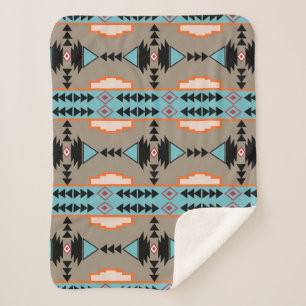 Aztec Mexican Geometric Pattern Sherpadecke