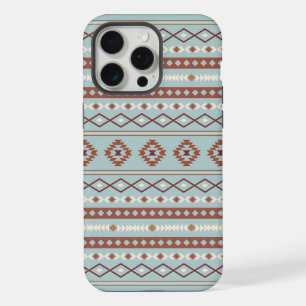 Aztec Mixed Motif Muster Rusts Cream Blue iPhone 15 Pro Max Hülle