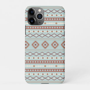 Aztec Mixed Motif Muster Rusts Cream Blue iPhone 11Pro Hülle