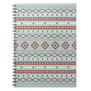 Aztec Mixed Motif Muster Rusts Cream Blue Notizblock