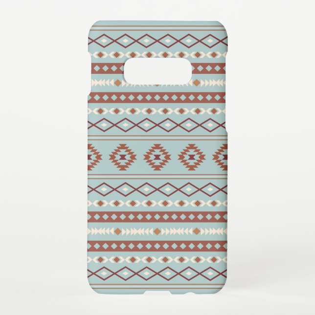 Aztec Mixed Motif Muster Rusts Cream Blue Samsung Galaxy Hülle (Rückseite)