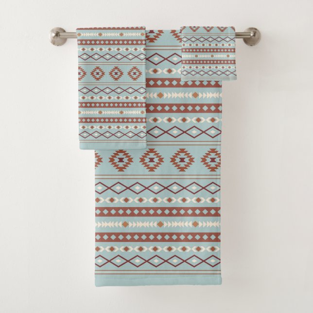 Aztec Mixte Motif Rpt Motif Rusts Crème Bleu (En situation)
