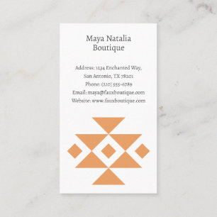 Aztec Motif Boho Boutique Salon Carte de visite