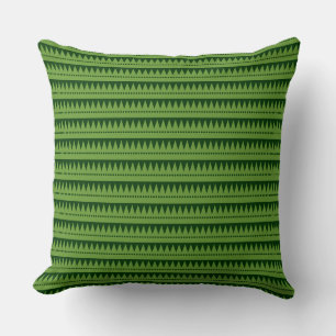 Aztec Mountains - Avocado Grn on Dark Forest Grn Kissen