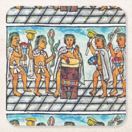 Aztec Musicians as Depicted in 16. Jahrhundert Rechteckiger Pappuntersetzer