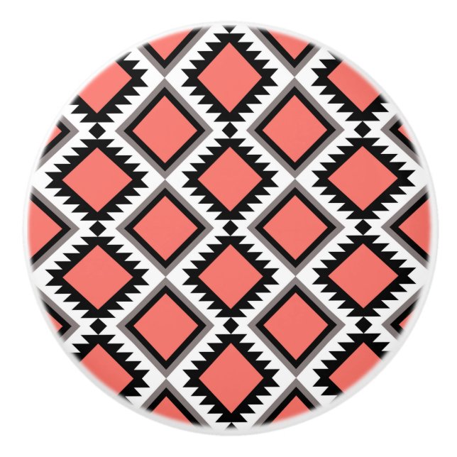 Aztec-Muster Keramikknauf (Vorderseite)