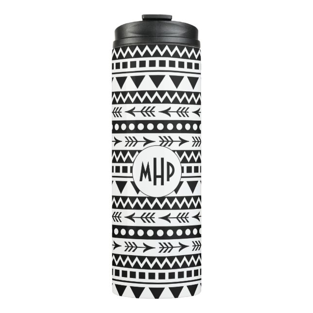 Aztec Muster kundenspezifisch monogramm Thermosbecher (Vorderseite)
