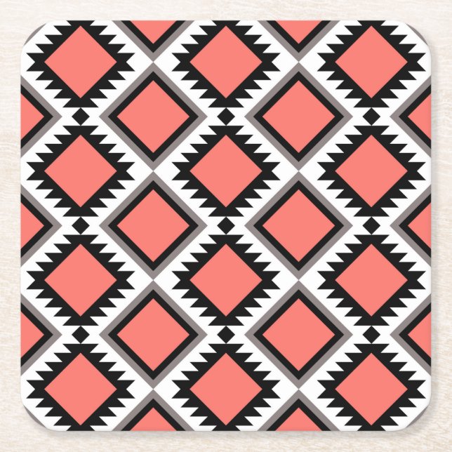 Aztec-Muster Rechteckiger Pappuntersetzer (Vorderseite)