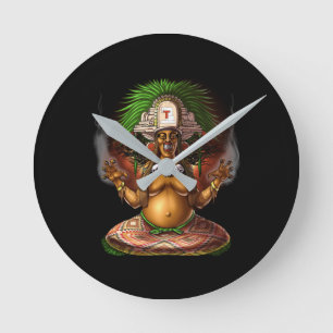Aztec Mythology Deity Cihuateteo Runde Wanduhr