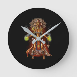 Aztec Mythology God Managua Runde Wanduhr