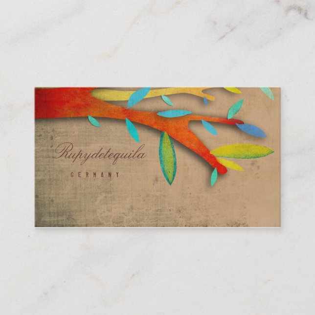 Aztec Nature Muster Tree Business Card Visitenkarte (Vorderseite)