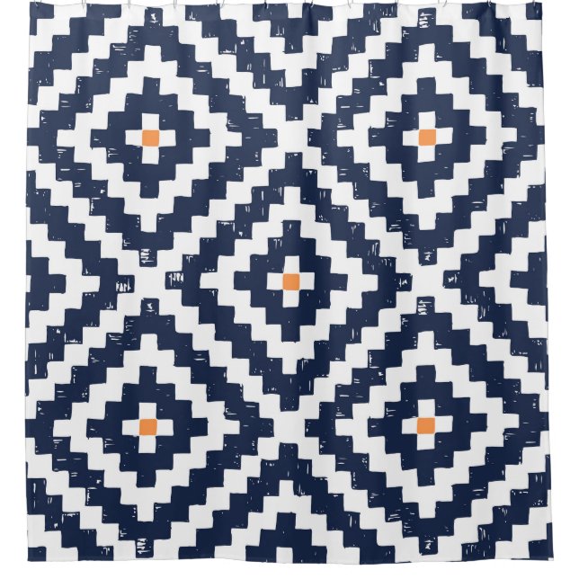 Aztec Navajo Ethnic Seamless Pattern Duschvorhang (Vorderseite)