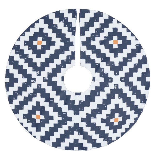 Aztec Navajo Ethnic Seamless Pattern Polyester Weihnachtsbaumdecke (Vorderseite)